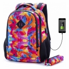 Рюкзак підлітковий для дівчинки, повсякденний, USB порт два відділи (57-24), SkyName