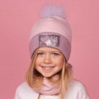 Дитячий зимовий комплект (шапка + шарф-хомут) для дівчинки "Хацору", DemboHouse (ДембоХаус)