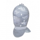 Дитяча зимова шапка - шолом для хлопчика (2206) сіра, David's Star
