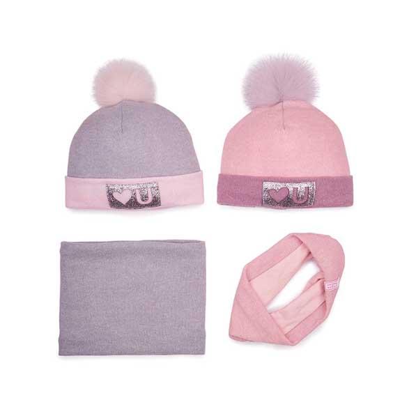 Дитячий зимовий комплект (шапка + шарф-хомут) для дівчинки \"Хацору\", DemboHouse (ДембоХаус)