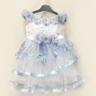 Ошатна святкова сукня для дівчинки, біло-блакитна (2013/11)