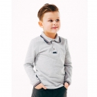 Дитяча футболка-поло з довгим рукавом на хлопчика сіра 114656-114657-114658, Smil