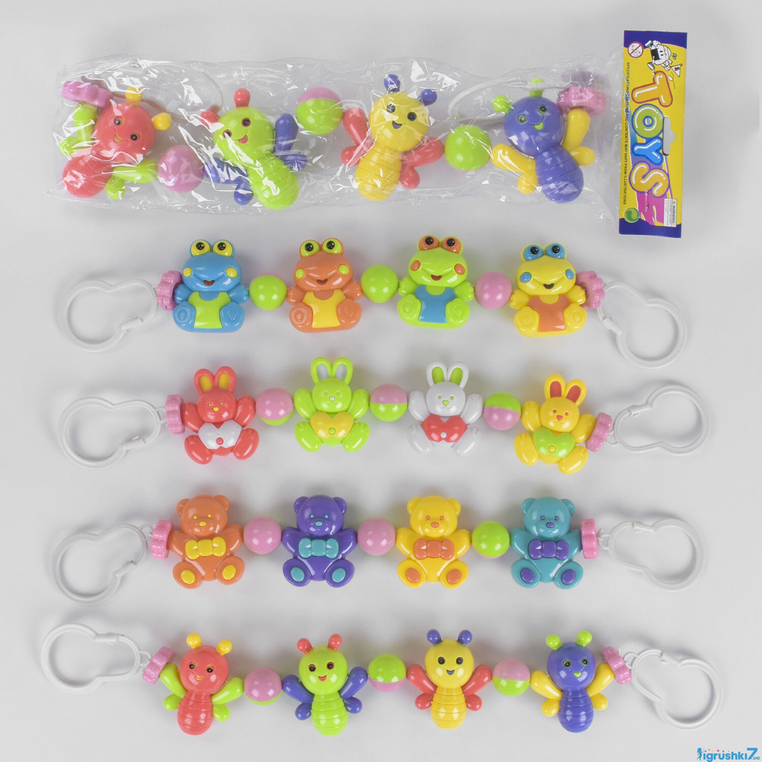 Іграшка брязкальце на коляску 4 види (431 ABC / 430-1)