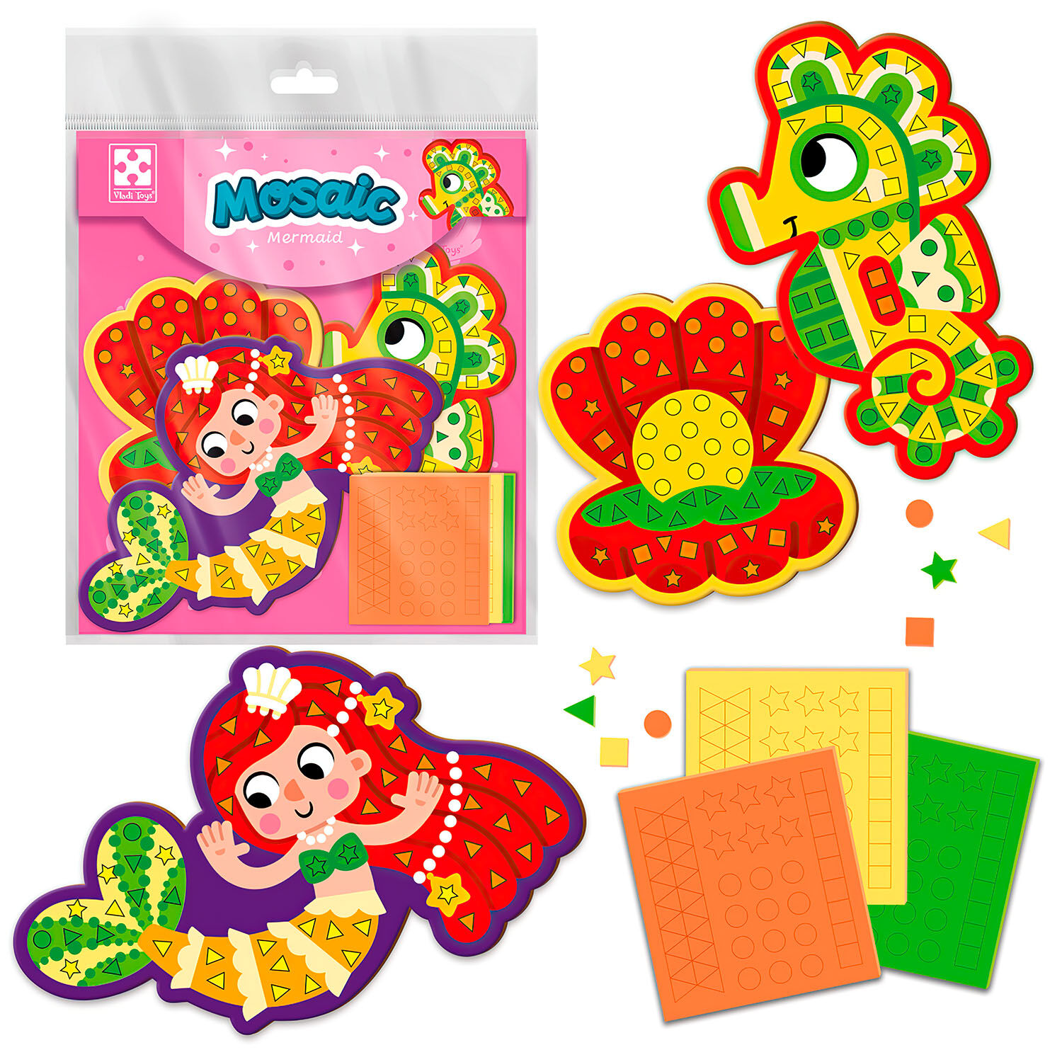М'яка мозаїка набір для творчості. Русалочка VT4511-07, Vladi Toys