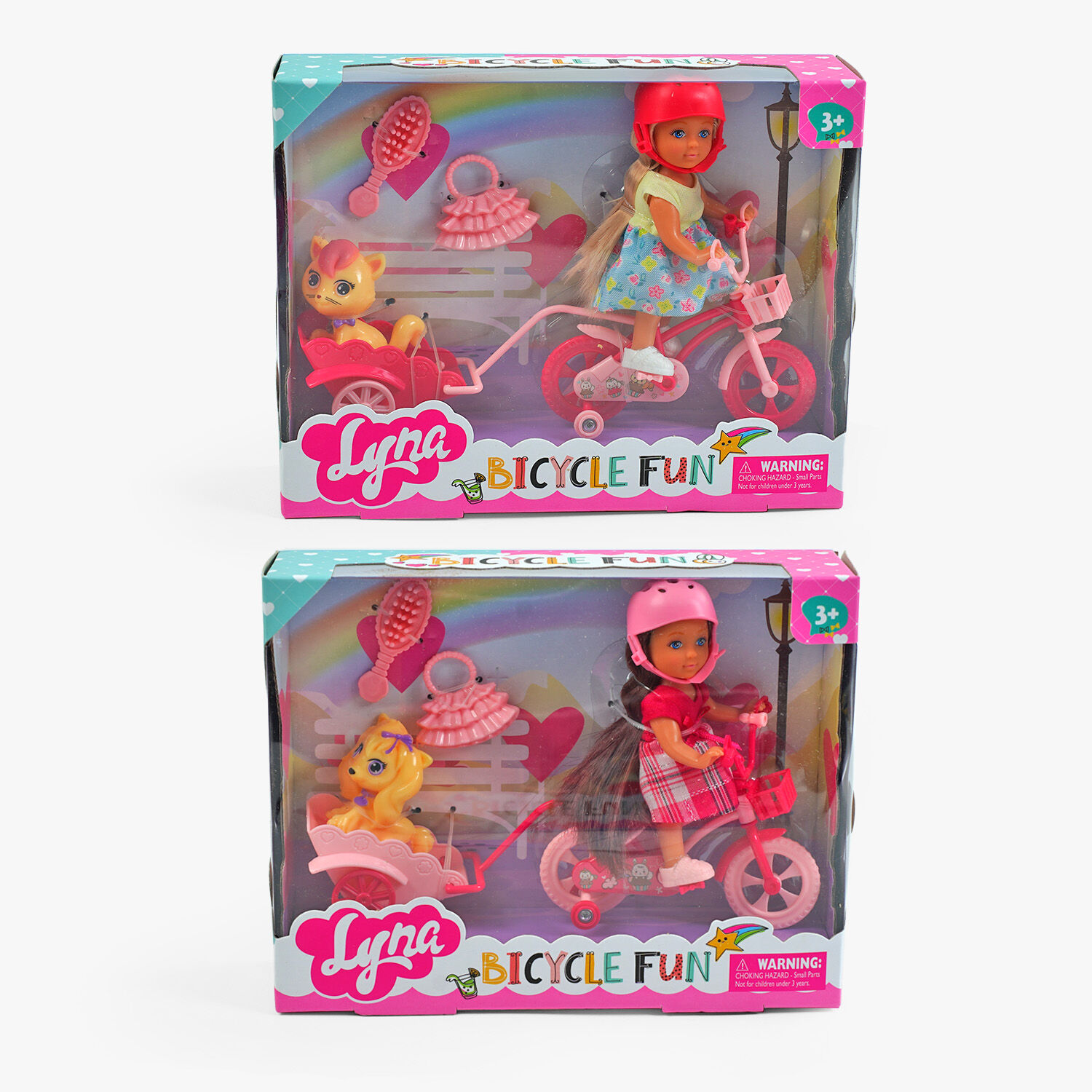 Лялечка 2 види, 12 см, знімне взуття, шолом, велосипед, улюбленець, гребінець, 4606