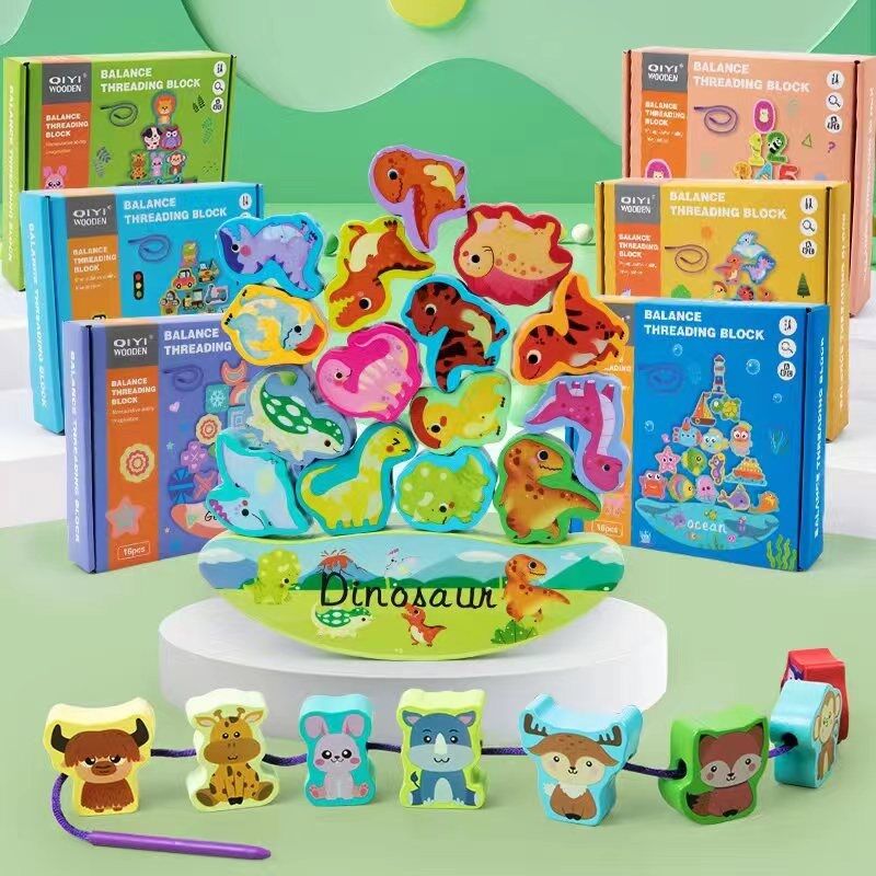 Игрушка Балансир деревянный, шнуровка, C 65097