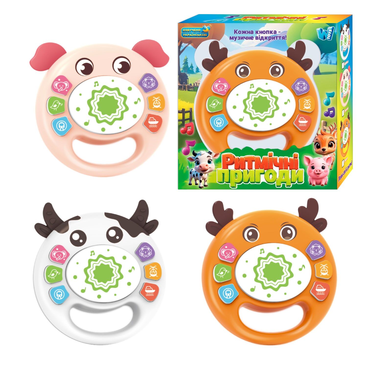 Игрушка барабан музыкальный 84480 WToys 3 вида, укр яз., сказки, стишки, песни