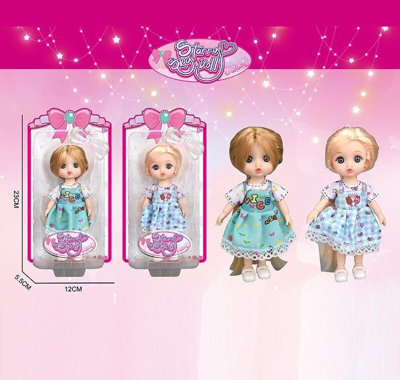 Лялька довге волосся, сукня, на шарнірах, 16 см SK096B