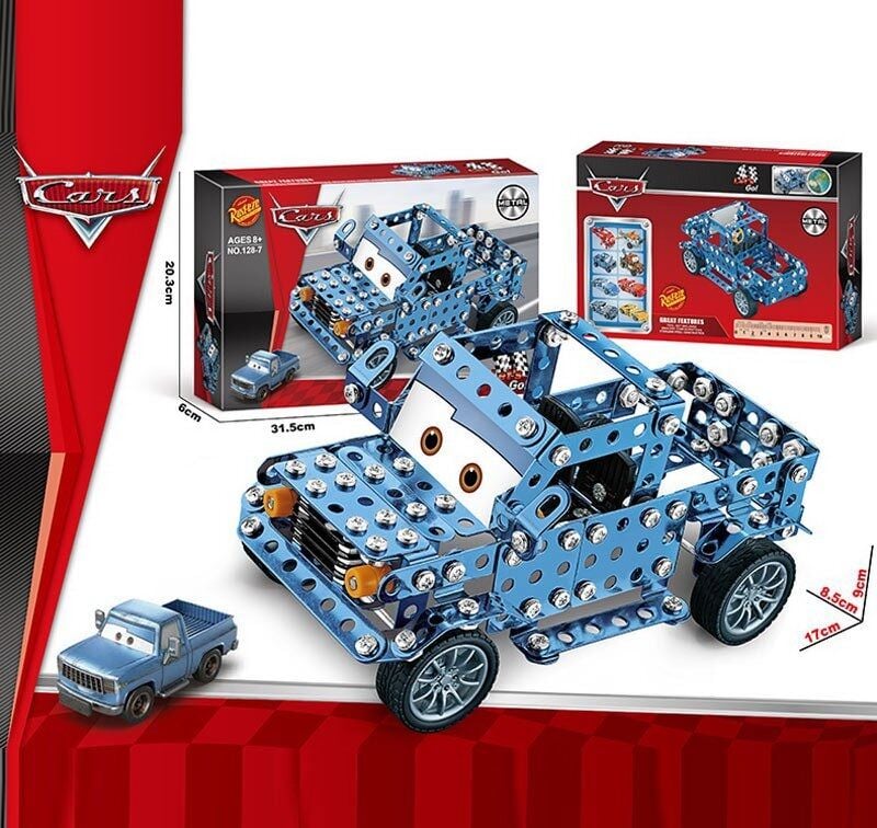 Конструктор металевий “Автомобіль”, інструменти, в кор. (128-7)