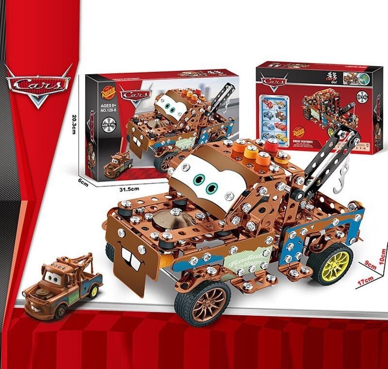 Конструктор металевий “Автомобіль”, інструменти, в кор. (128-8)