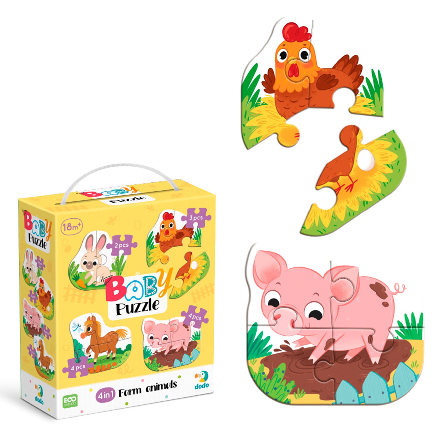 Пазл 4 в 1 "Baby puzzle. Сільські тварини" (300686 ) "DoDo"