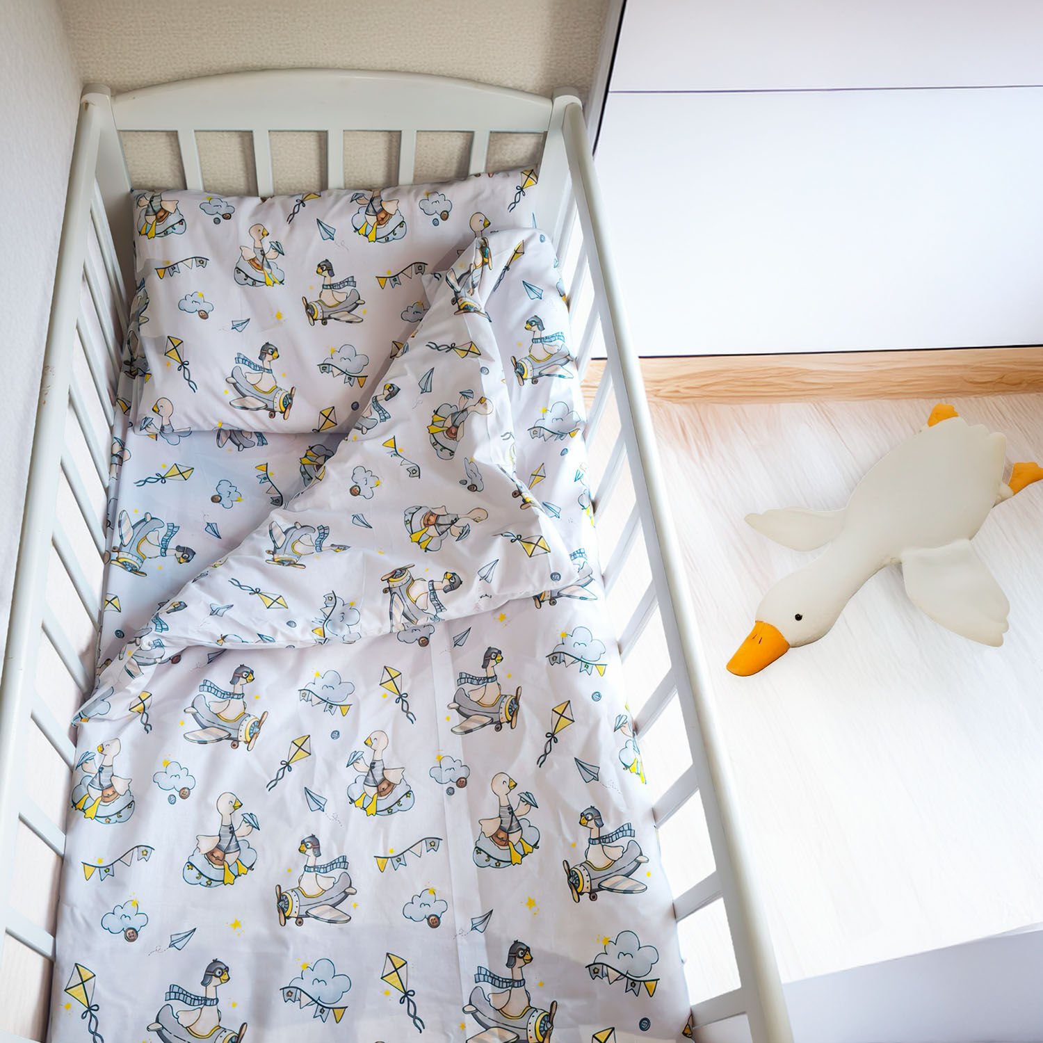 Змінний комплект постільної білизни "Каченя" 98991 (1) тканина бязь GOLD LUX, розмір 120*60 см "Bimbo"