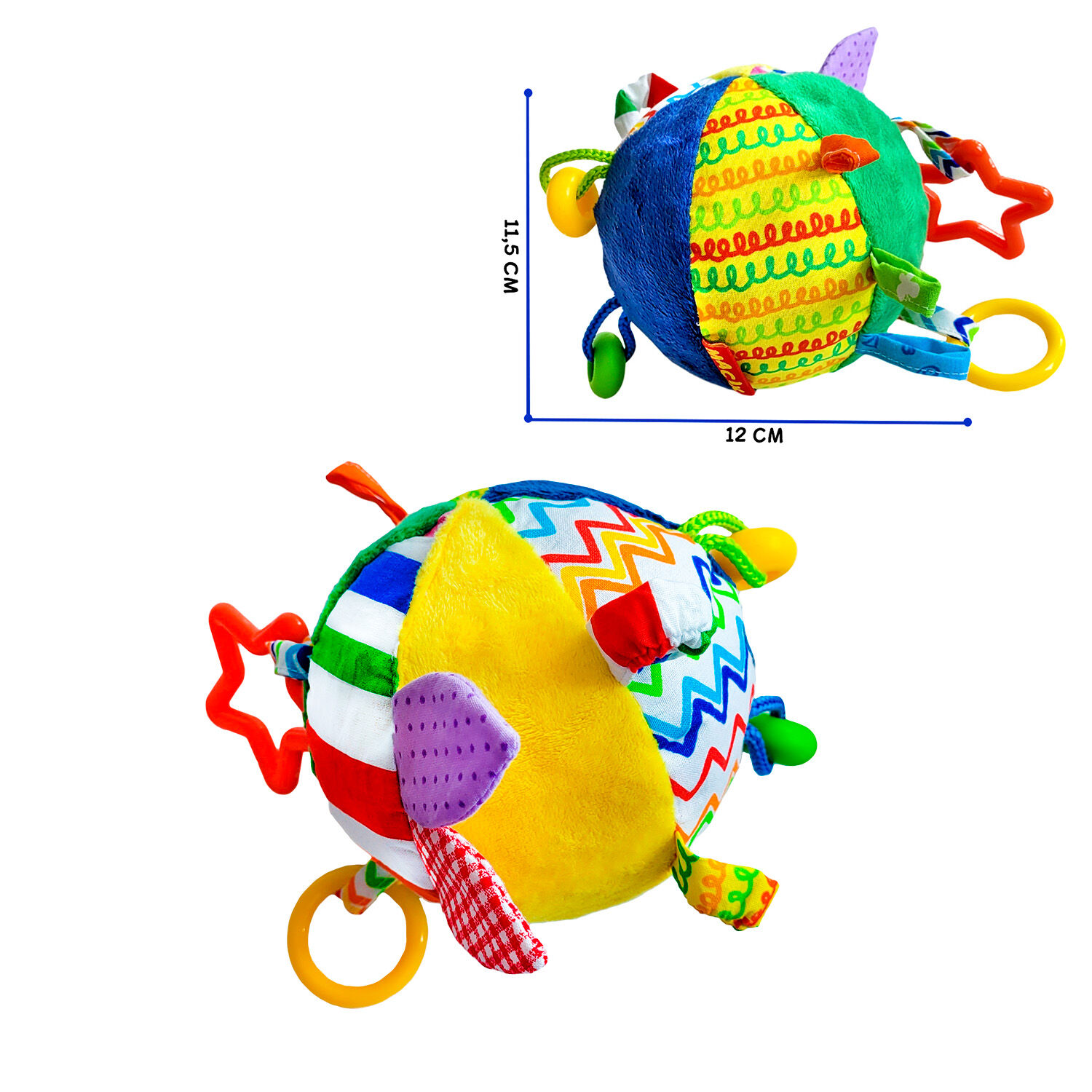Іграшка брязкальце розвиваюча м'ячик з прорізувачами МС110601-02 , Масик