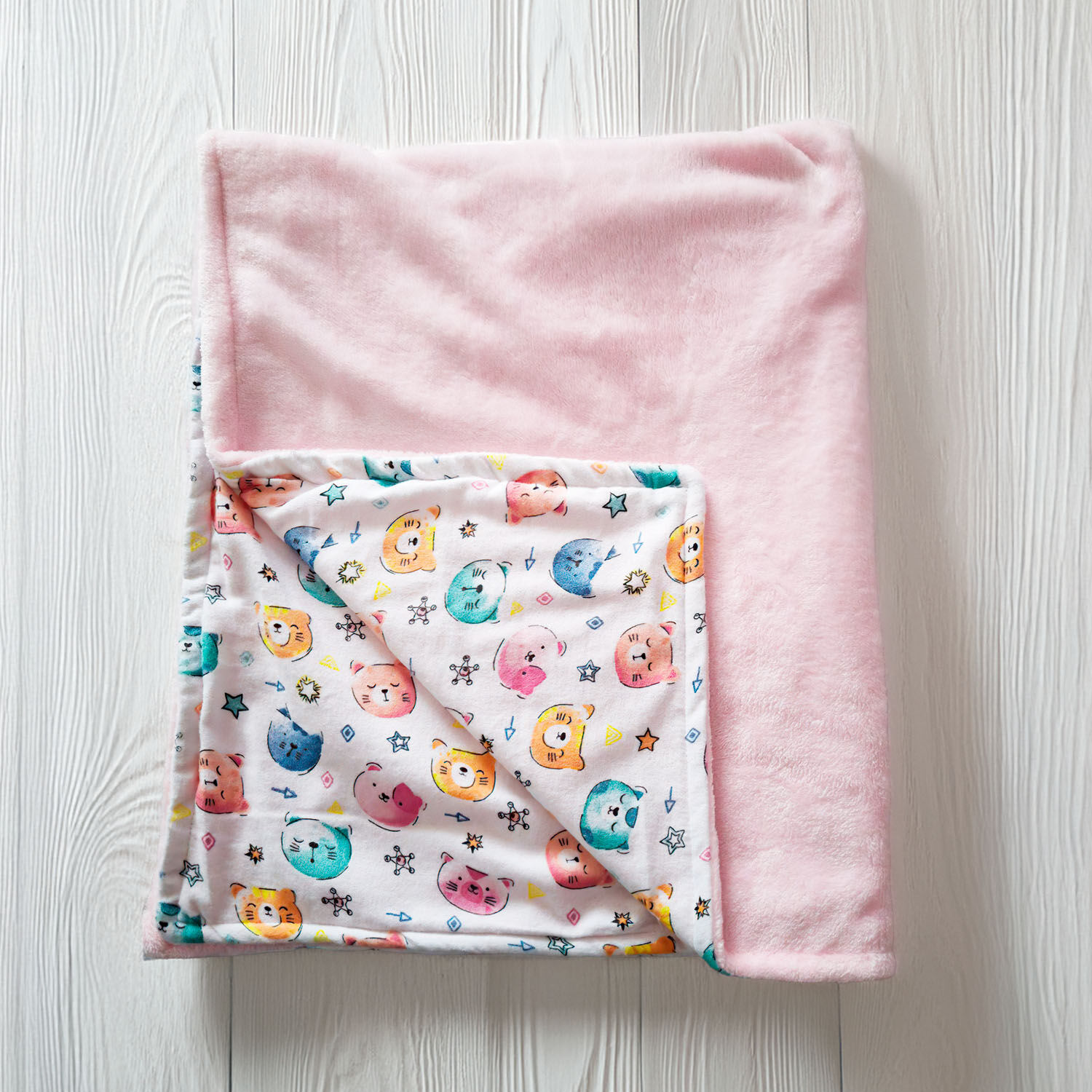 Дитячий плед велсофт-фланенль рожевий 80х100см, 22378, Bimbo