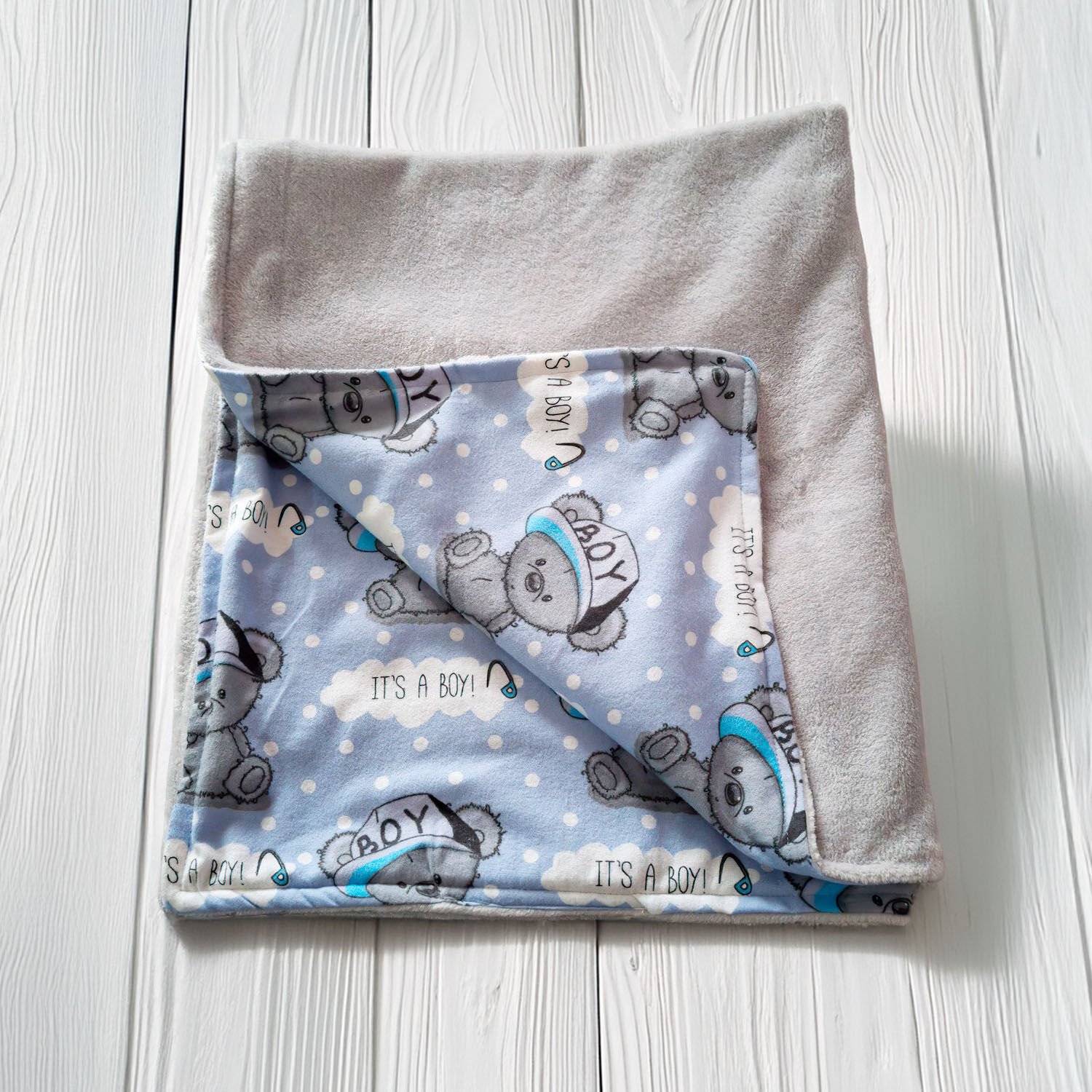 Дитячий плед велсофт-фланенль Ведмедик 80х100см, 83045, Bimbo