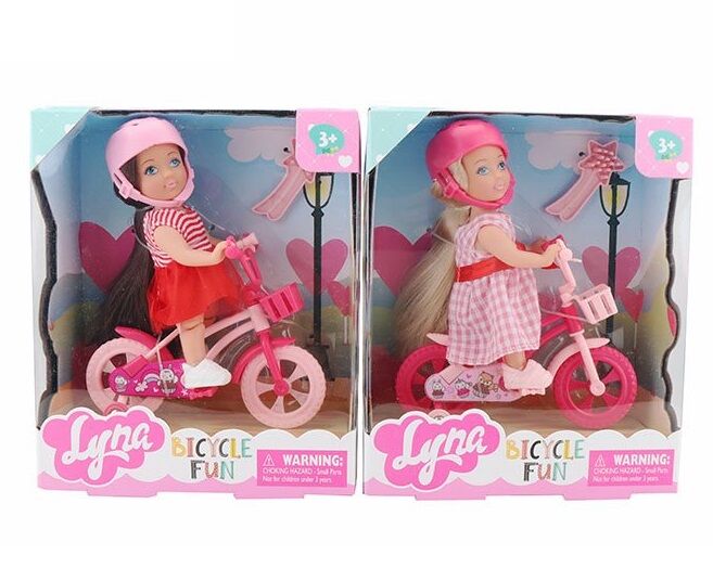 Лялечка 2 види, 12 см, гребінець, велосипед, шарнірні суглоби 4605