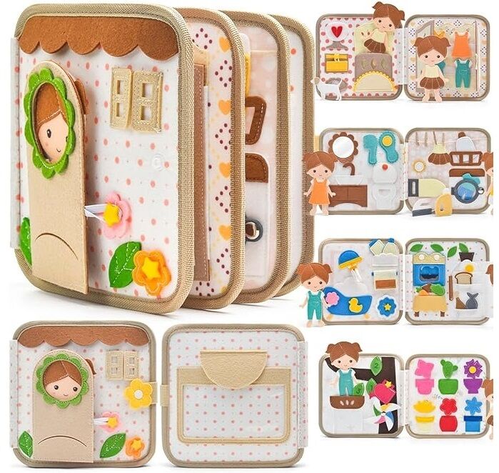 Інтерактивна м'яка книжка-бізіборд фетр, сортер, C 75319