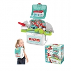 Набір лікаря  (008-965) 2 в 1, рюкзак трансформується в медичну стійку, медичне приладдя, наліпки, висота стійки - 40 см, в коробці