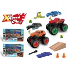 Машинка  металопластик, трансформер, трамплін, викрутка, конуси (661-1014)