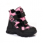 Зимние ботинки для девочки, черно-розовые, шерсть (01-169-53-21B-05), Мinimen (Минимен)