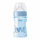 Детская бутылочка для кормления "Well-being" (150 мл, пластик, соска силикон), 0M+ (09561.00), Chicco