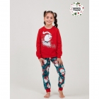 Дитяча тепла піжама Новорічний ведмедик червоний 104764-1, Smil (Сміл)