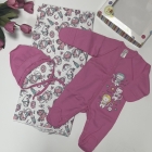 Комплект одягу для новонародженої дівчинки, 3 предмети, рожево-білий (115478), Smil (Смил)