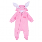 Комбінезон чоловічок для малюка Зайчик з вушками, рожевий, 14757, Gabbi