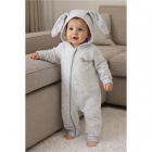 Комбінезон чоловічок для малюка Зайчик з вушками, сірий, 14759, Gabbi