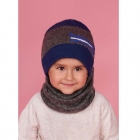 Детский зимний комплект (шапка + снуд) для мальчика "Бунго", синий, DemboHouse (ДембоХаус)