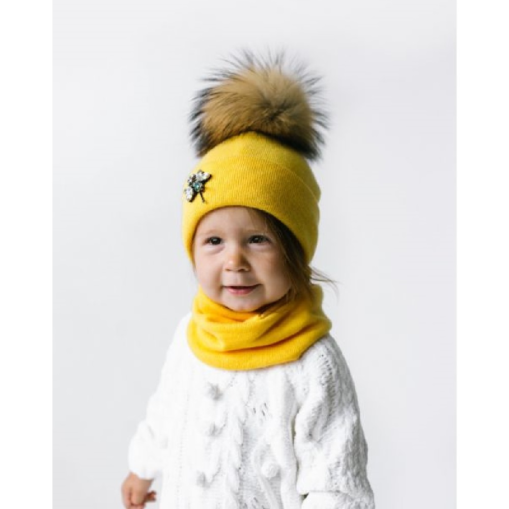 Дитячий зимовий комплект (шапка + шарф-хомут) для дівчинки "Суліко", DemboHouse (ДембоХаус)
