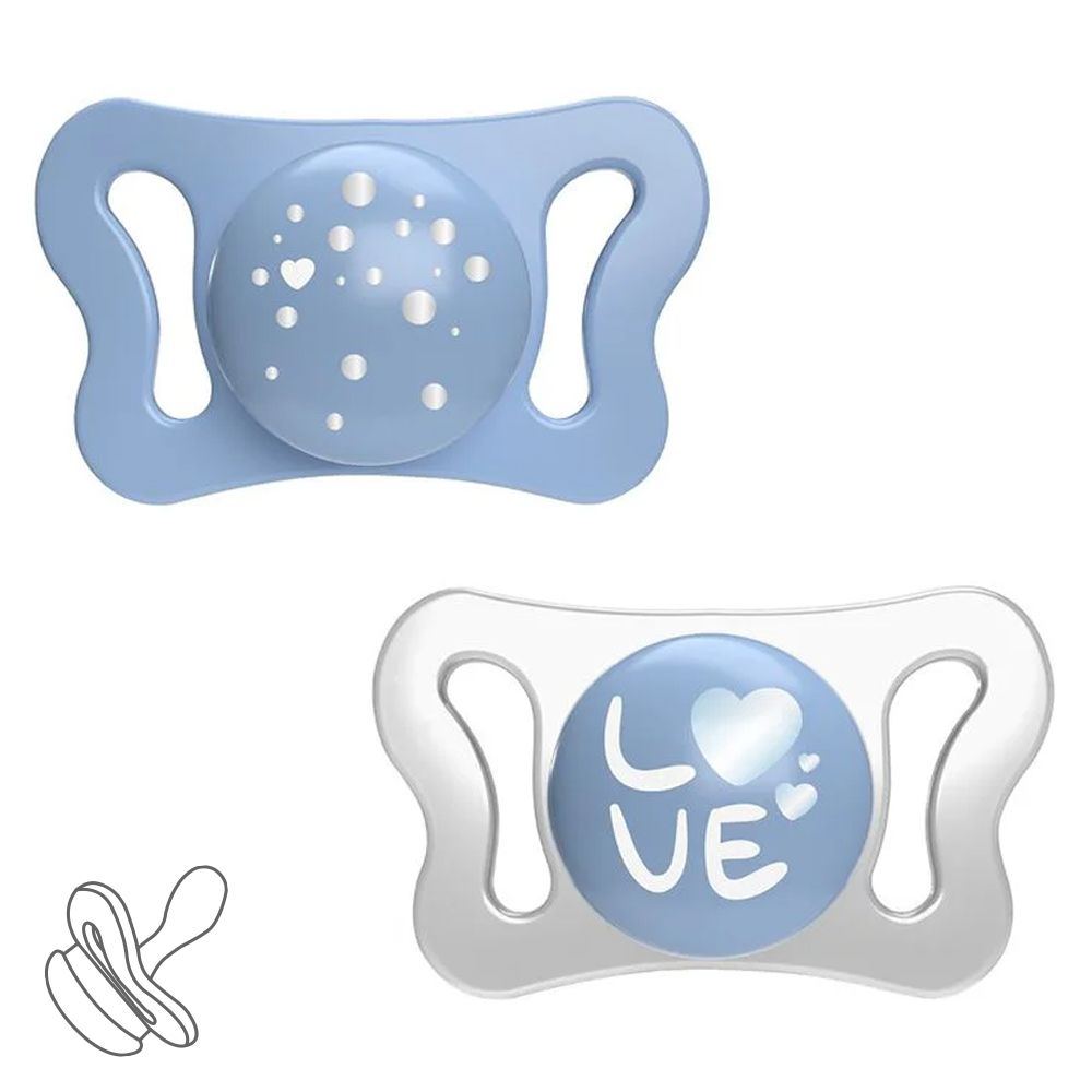 Набір пустушок у футлярі PhysioForma Micro, силікон, 0-2 міс., 2 шт. блакитна (75126.21), Chicco