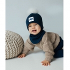 Дитячий зимовий комплект (шапка + манішка) для хлопчика "Пето", джинс, DemboHouse (ДембоХаус)