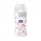 Детская бутылочка для кормления "Well-being" (150 мл, стекло, соска силикон), 0M+ (20711.10), Chicco