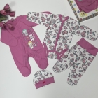 Комплект одежды для новорожденной девочки, 4 предмета, розово-белый (115488), Smil (Смил)