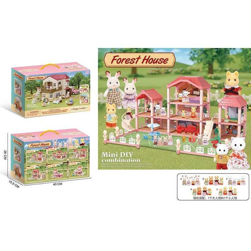 Дитячий ігровий Будиночок тварин з підсвічуванням та флосковими фігурками 111-434 B