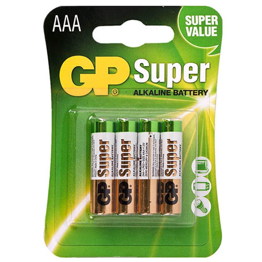 Батарейки GP щелочные Ultra Super  AAA (24A-U4  ), GP