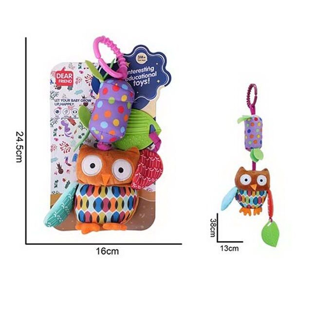 Брязкальце 688 M104 "Сова", текстильна, мелодія вітру, прорізувач, кріплення для підвішування