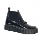 Демисезонные ботинки лаковые для девочки, черные (18403/226ут, 16403/226ут), Bistfor