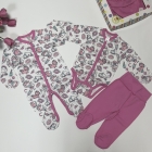 Комплект одягу для новонародженої дівчинки, 3 предмети, рожево-білий (119867), Smil (Смил)