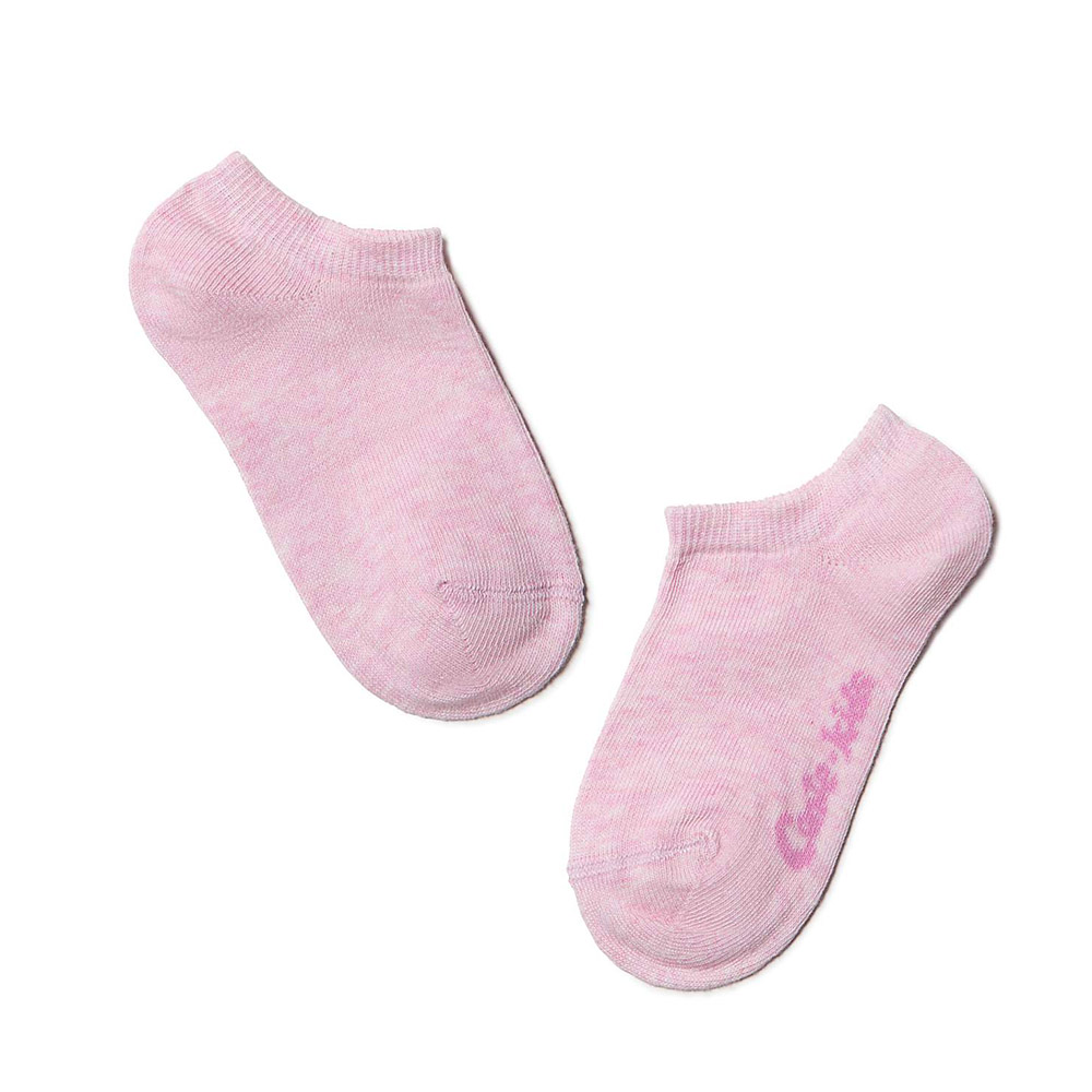 Детские хлопчатобумажные носки Active, ультракороткие, однотонные, розовые (17С-63СП), Conte Kids