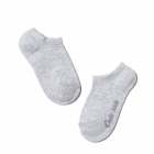 Детские хлопчатобумажные носки Active, ультракороткие, однотонные, светло-серые (17С-63СП), Conte Kids