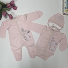 Комплект одягу для новонародженої дівчинки, 3 предмети, рожевий (119738), Smil (Смил)