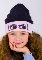 Детская двустороняя демисезонная шапочка для девочки "Эйва", DemboHouse (ДембоХаус)