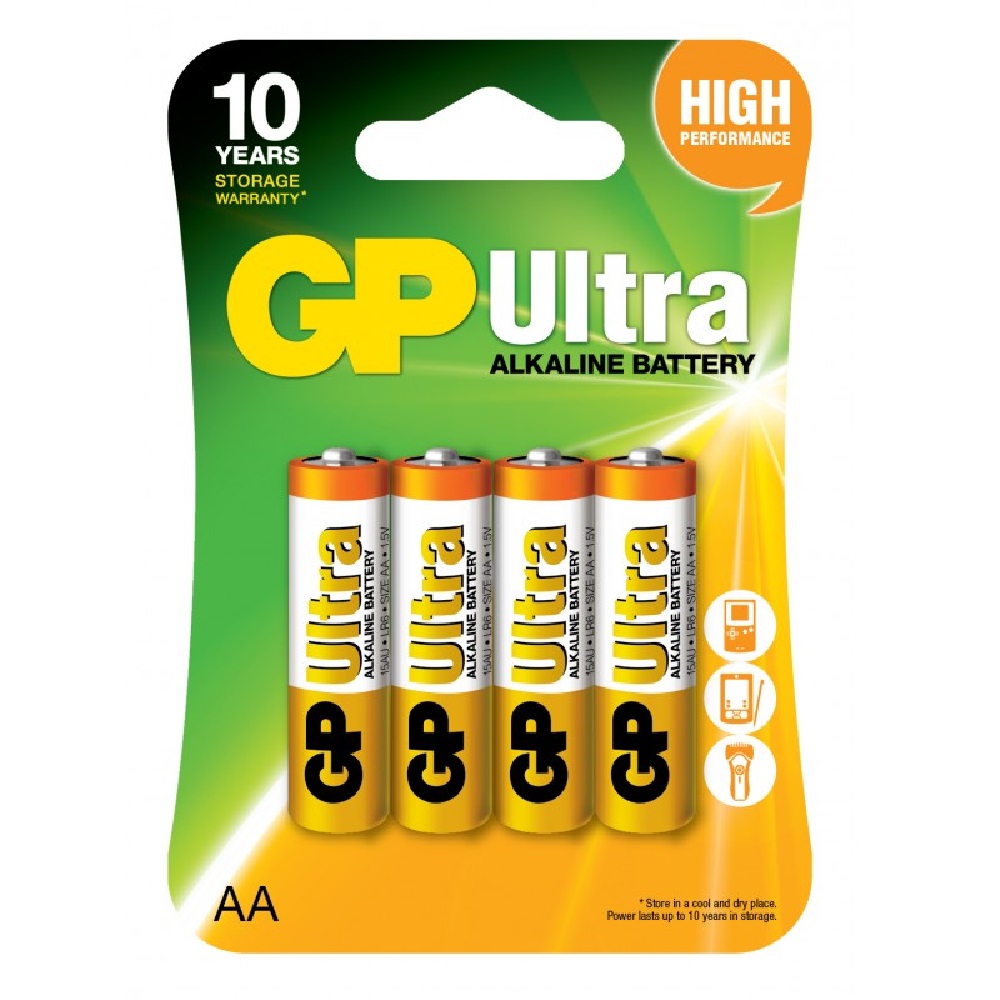 Батарейки GP лужні Ultra ALKALINE AA (15AUHM-2UE4 LR6U), GP