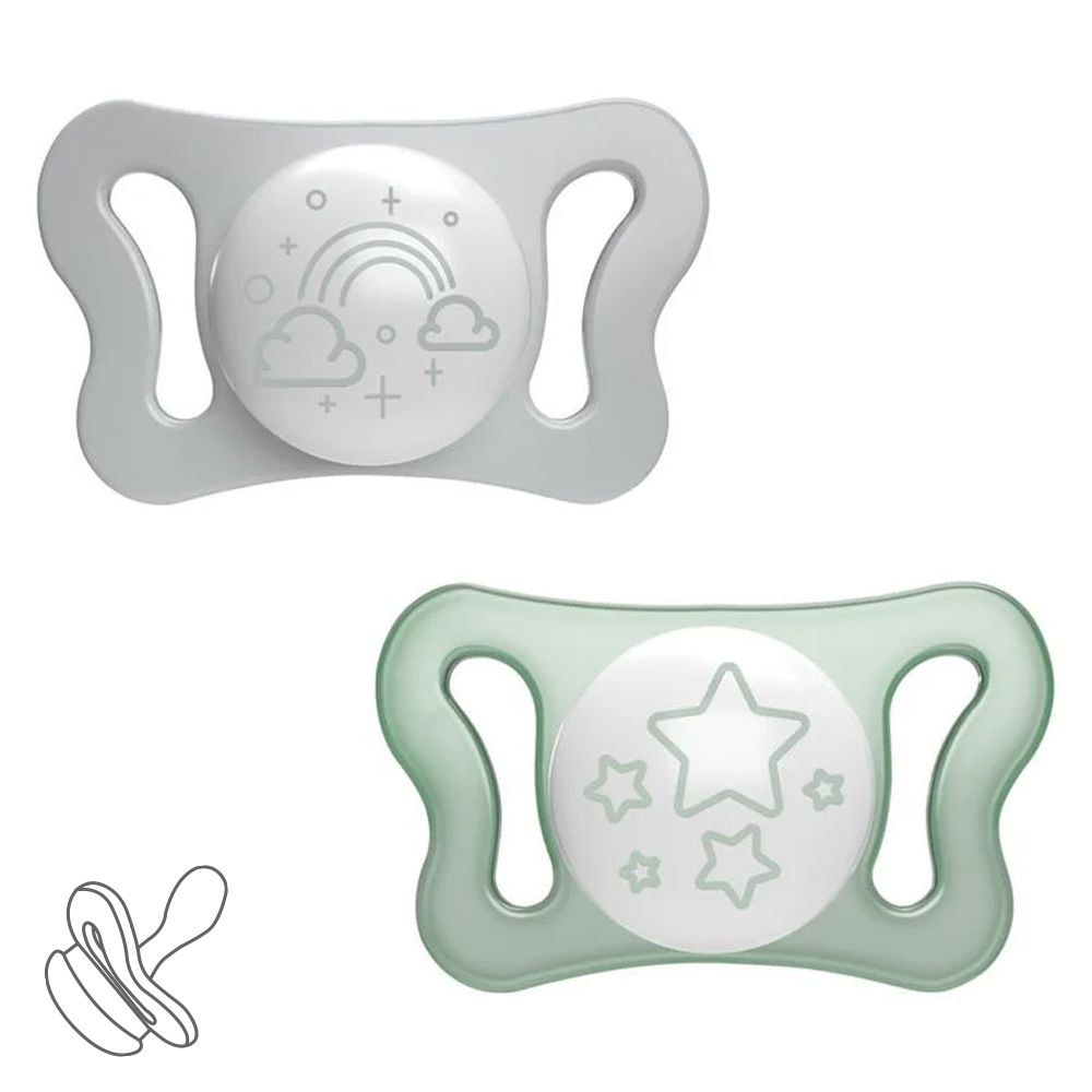 Набір пустушок у футлярі PhysioForma Micro, силікон, 0-2 міс., 2 шт. салатова (75126.41), Chicco