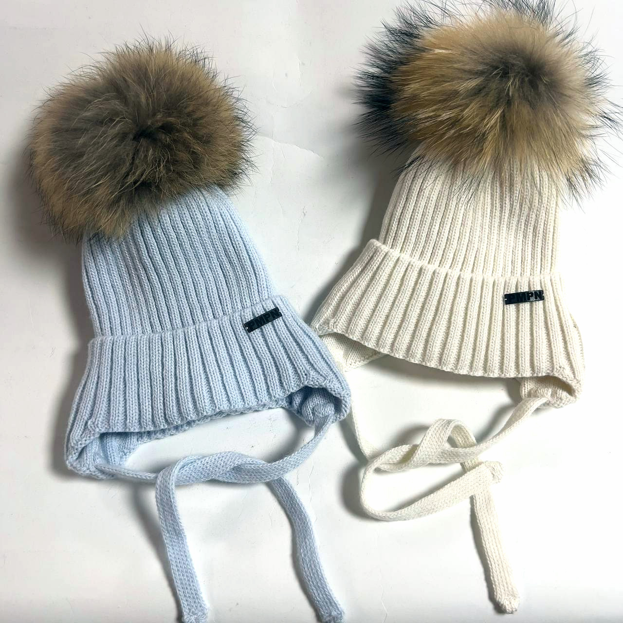 Зимняя детская шапка с натуральным помпоном, (24WP73), Pompona