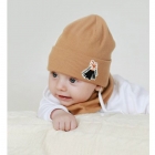 Детский демисезонный комплект (шапка+манишка) для мальчика Аманс, беж, DemboHouse (ДембоХаус)
