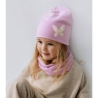 Детский демисезонный комплект (шапка+хомут) для девочки Дафна, сиреневый, DemboHouse (ДембоХаус)