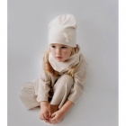 Детский демисезонный комплект (шапка+хомут) для девочки Дафна, беж, DemboHouse (ДембоХаус)